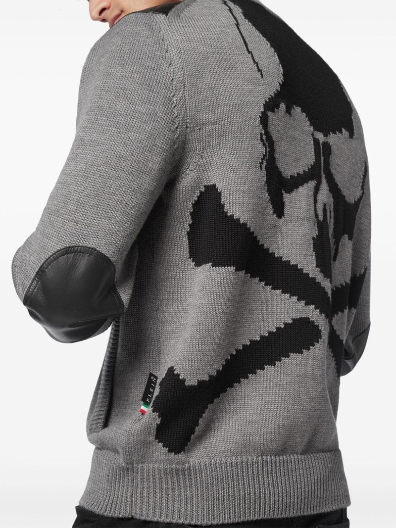 Skull&Bones-intarsia wool cardigan 5