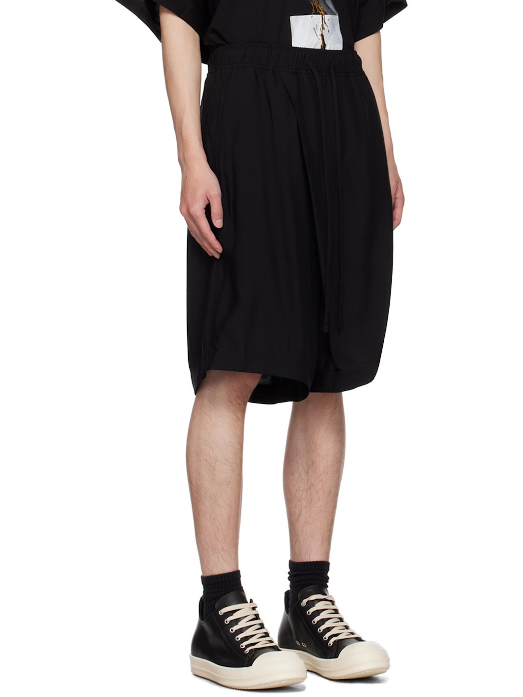 Black Drawstring Shorts - 2