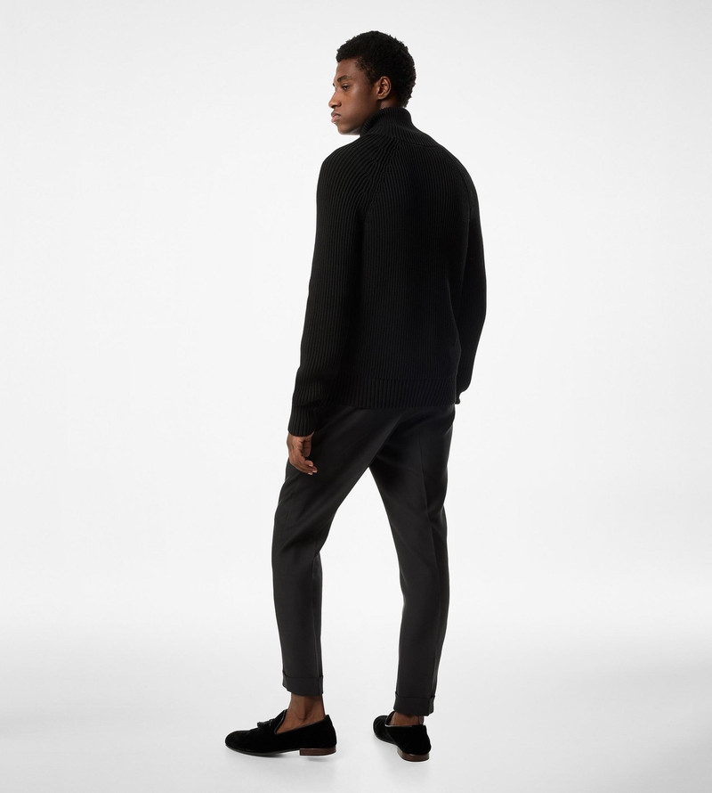 SILK COTTON ZIP FUNNEL NECK 3