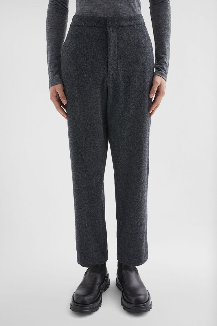 Wool Flannel Tapered Trousers - 3