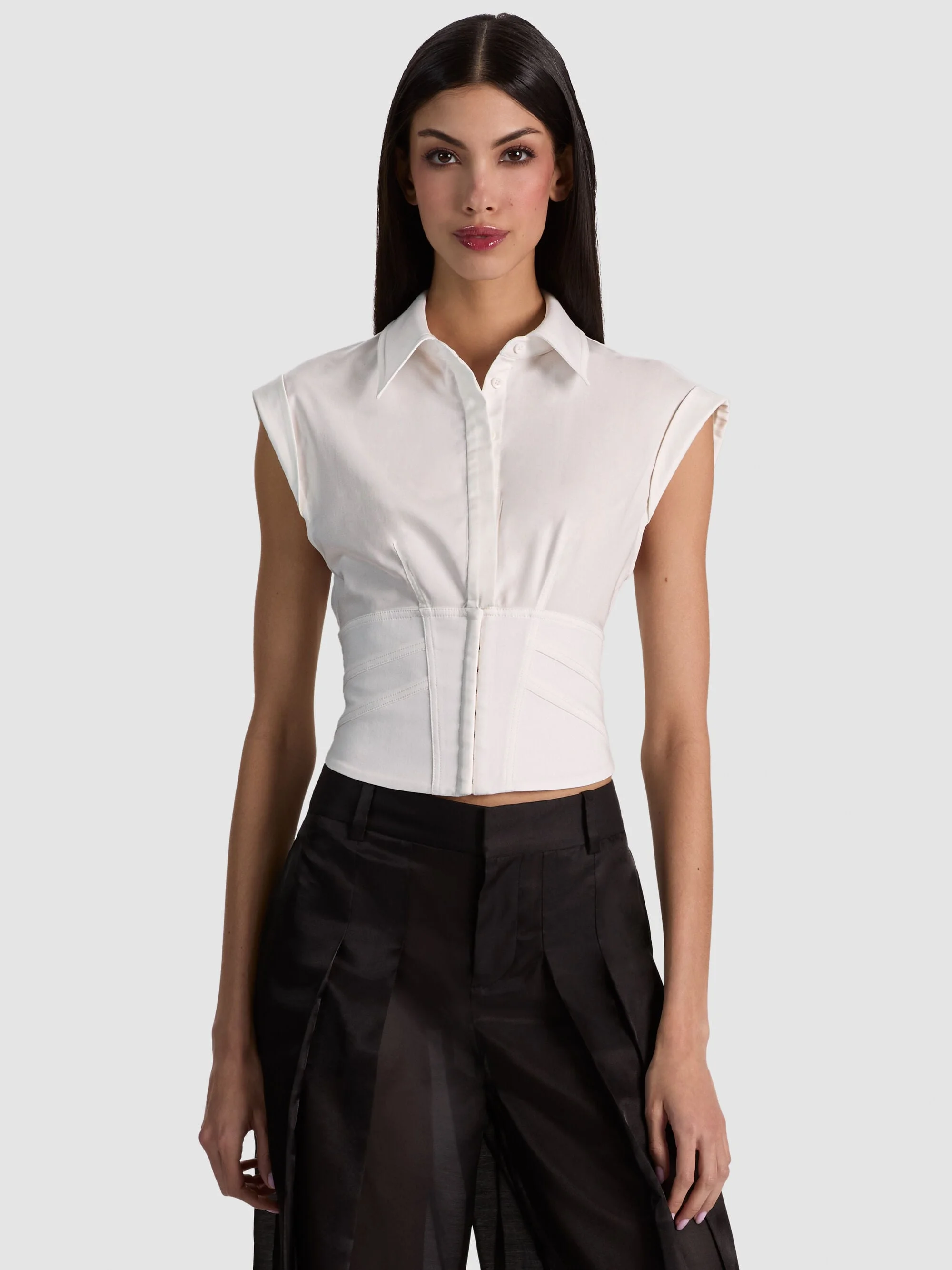 KIM PANELED CORSET FITTED TOP - 1