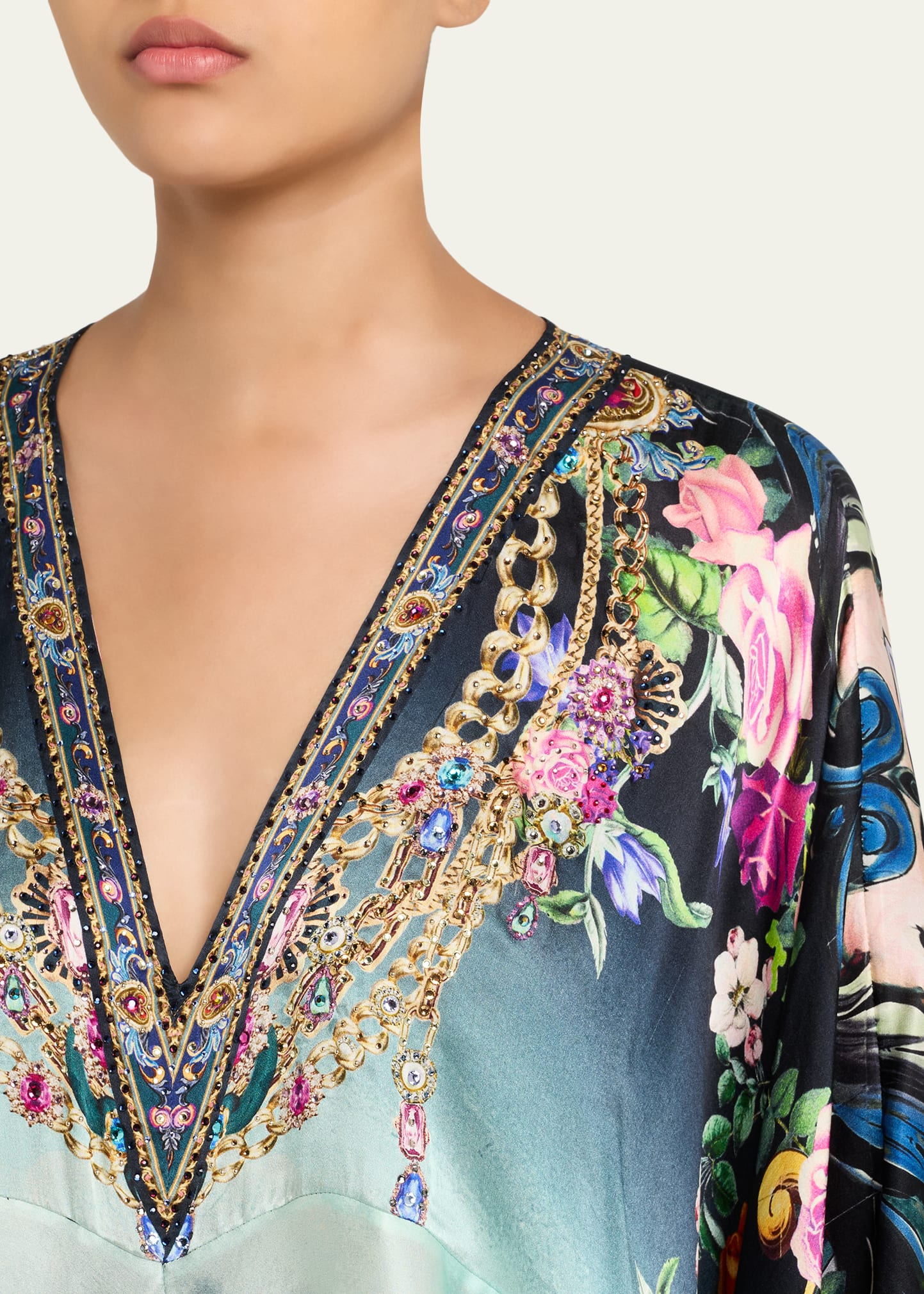 Basked in Baroque T-Shape Long Kaftan - 5