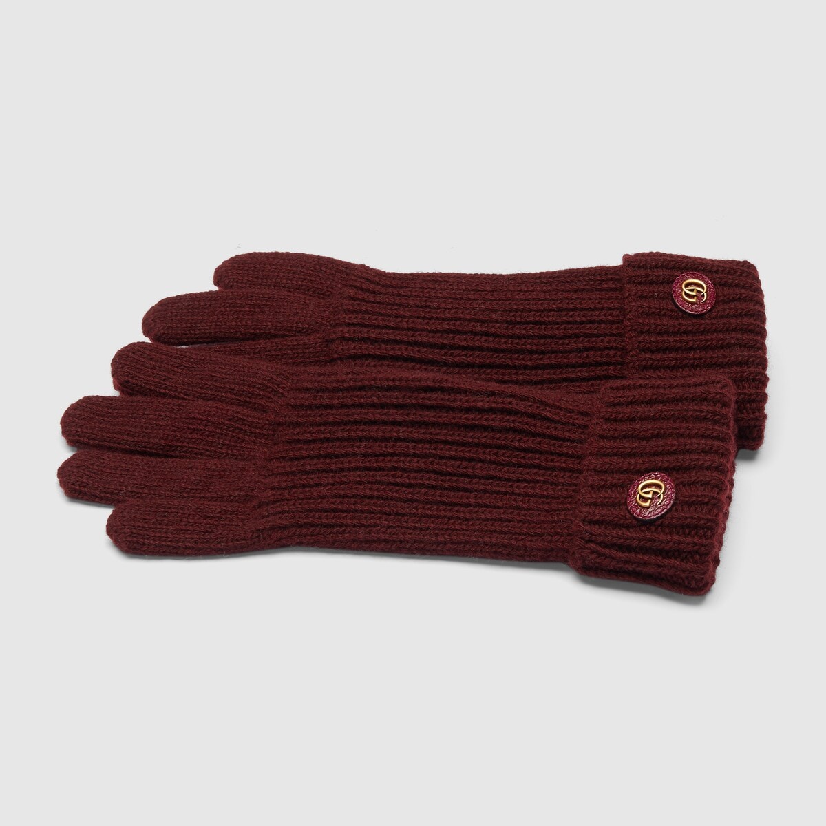 Wool cashmere gloves with Double G - 2