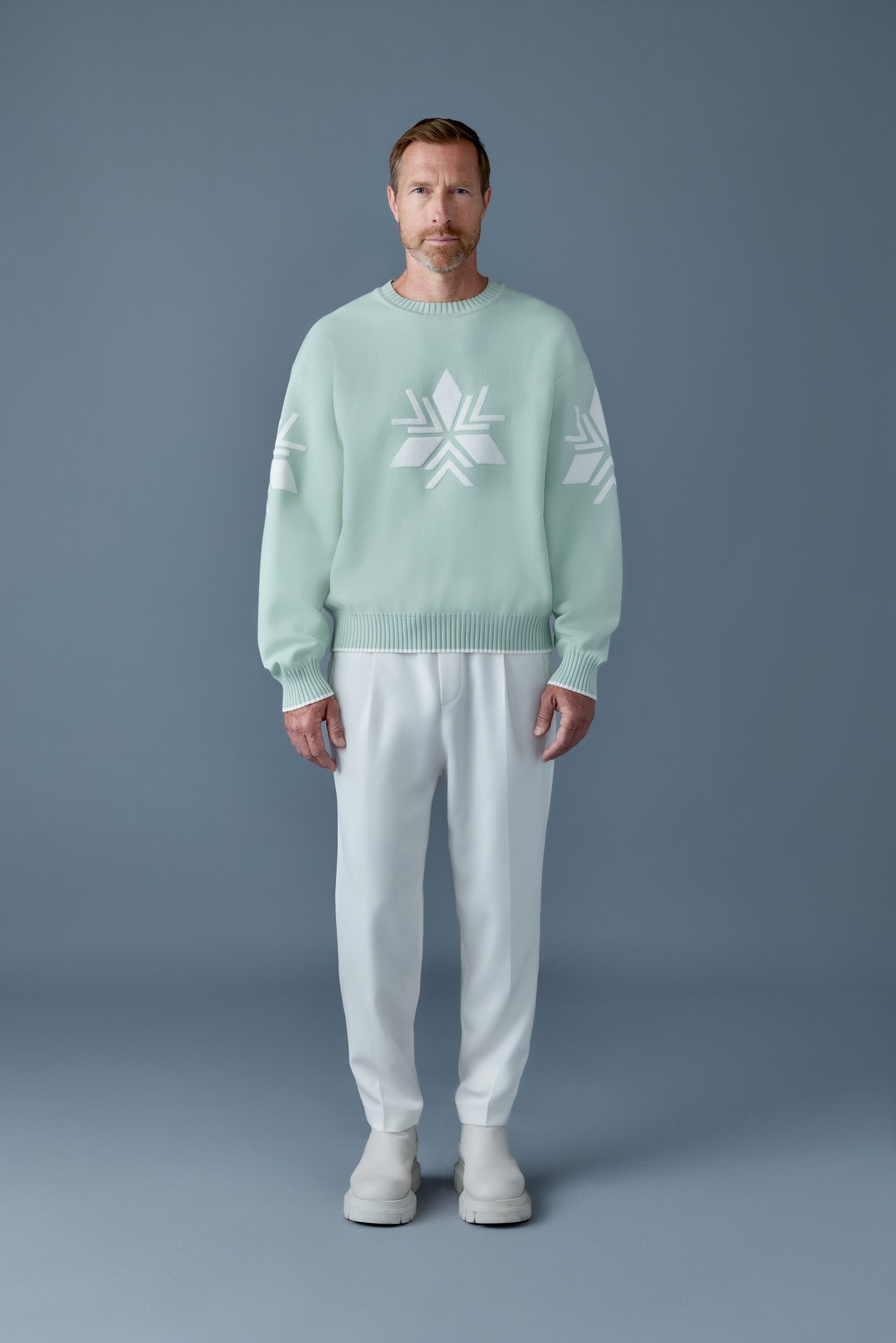 BENTLEY-SF Jacquard snowflake knit sweater - 1
