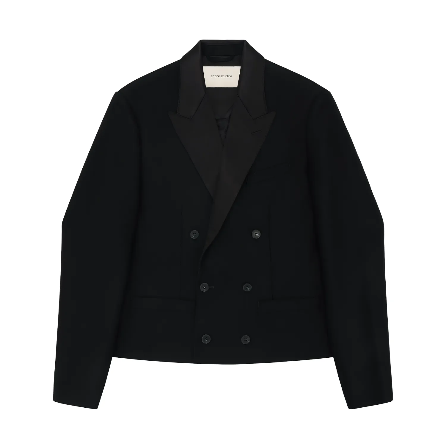FOLD TAILORED JACKET BLACK WOOL - 1
