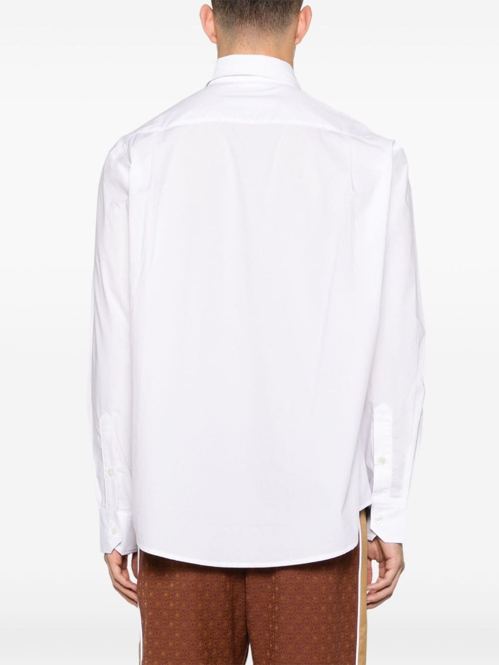 logo-embroidered poplin shirt - 4