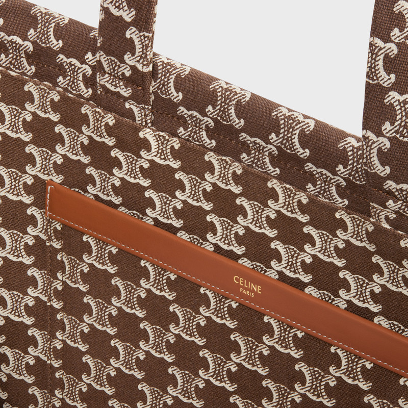 Large Cabas Thais in TEXTILE WITH TRIOMPHE CANVAS PRINT AND CALFSKIN 4