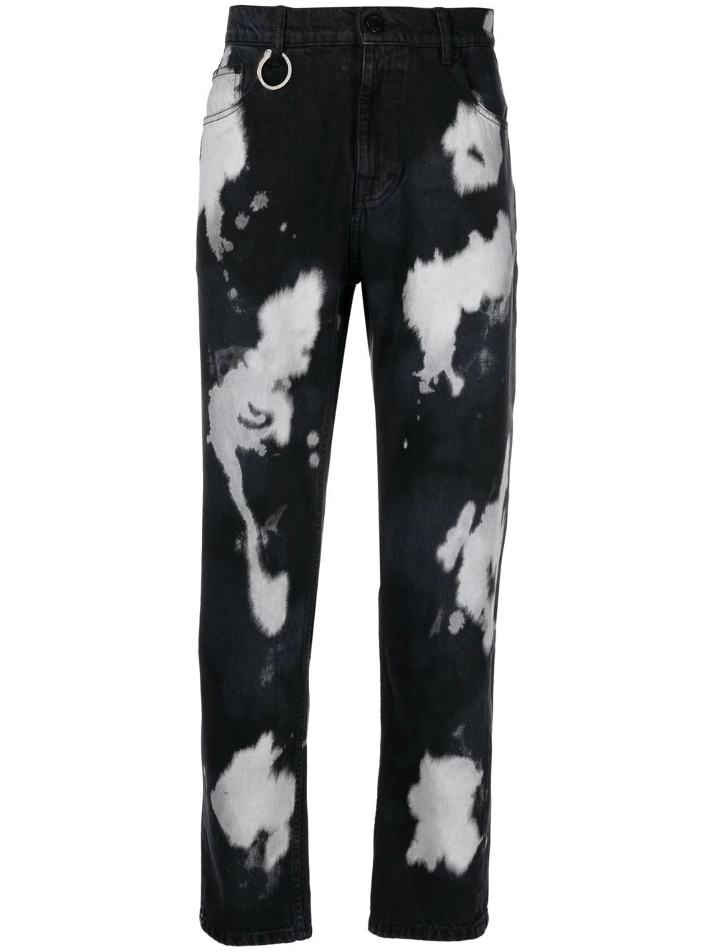 bleached straight-leg trousers - 1