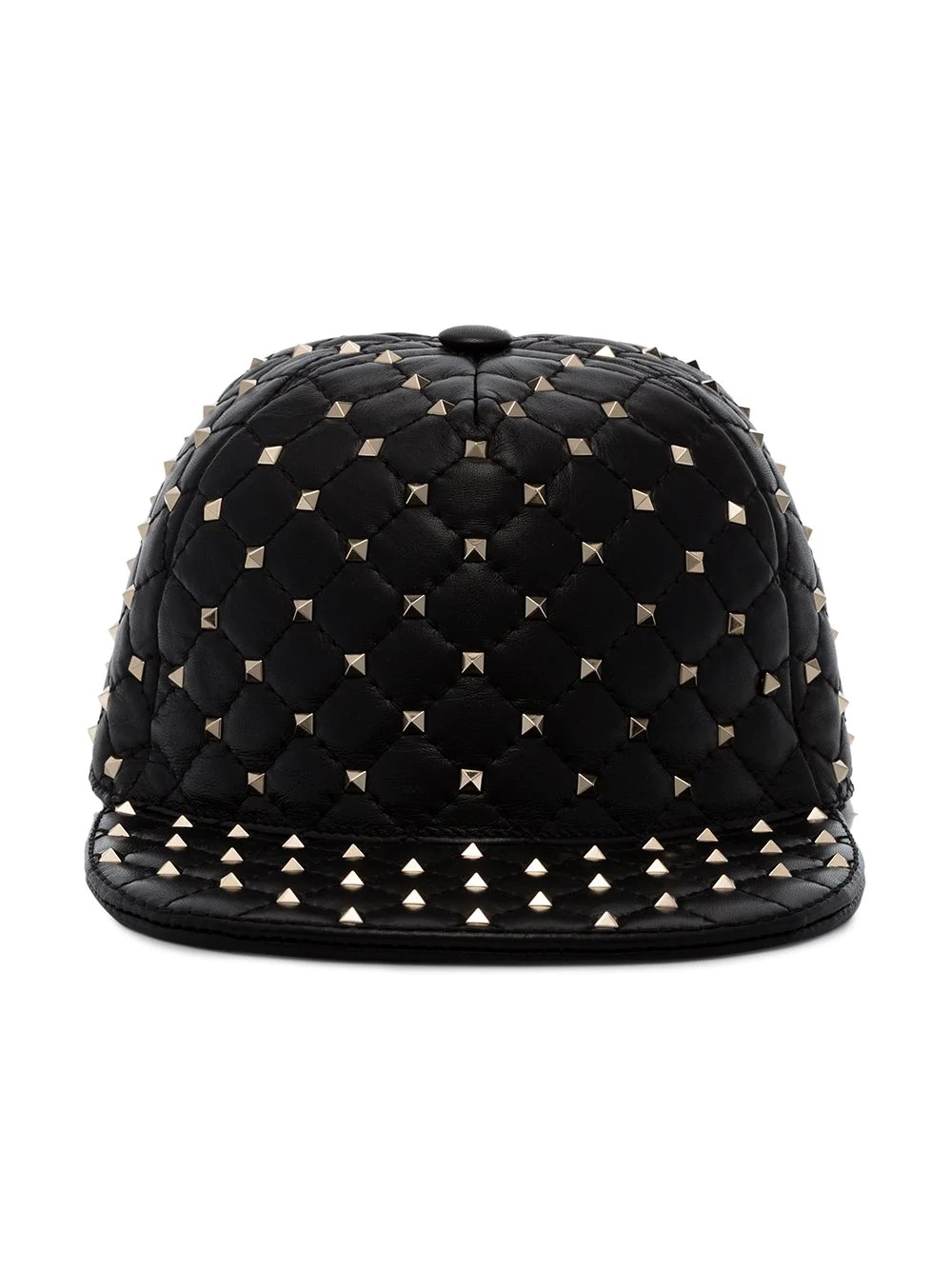 Black Rockstud leather cap - 1