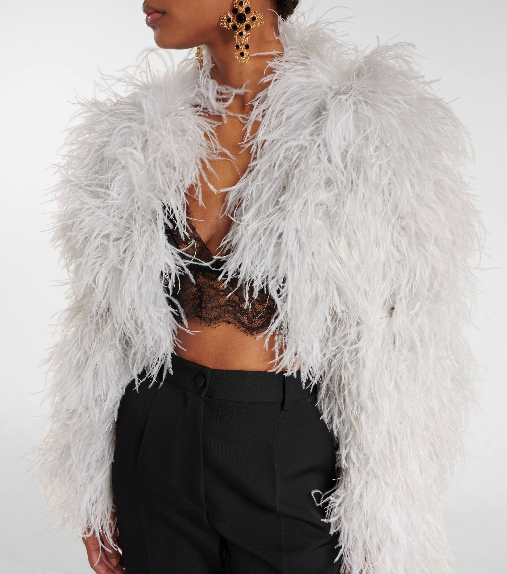 x Kim feather cropped jacket - 5
