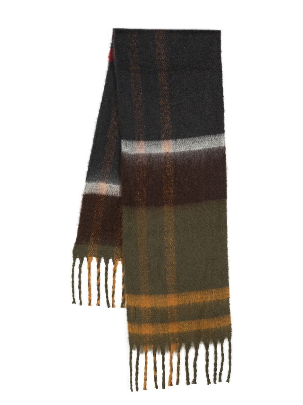 tartan-check knit scarf - 1