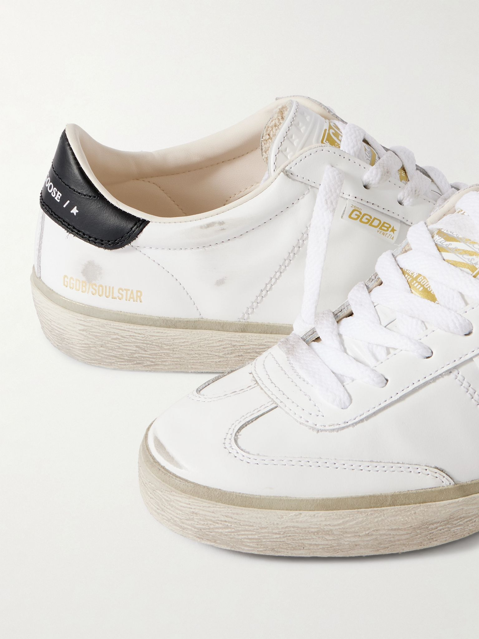 Soul-Star distressed leather sneakers White - 4