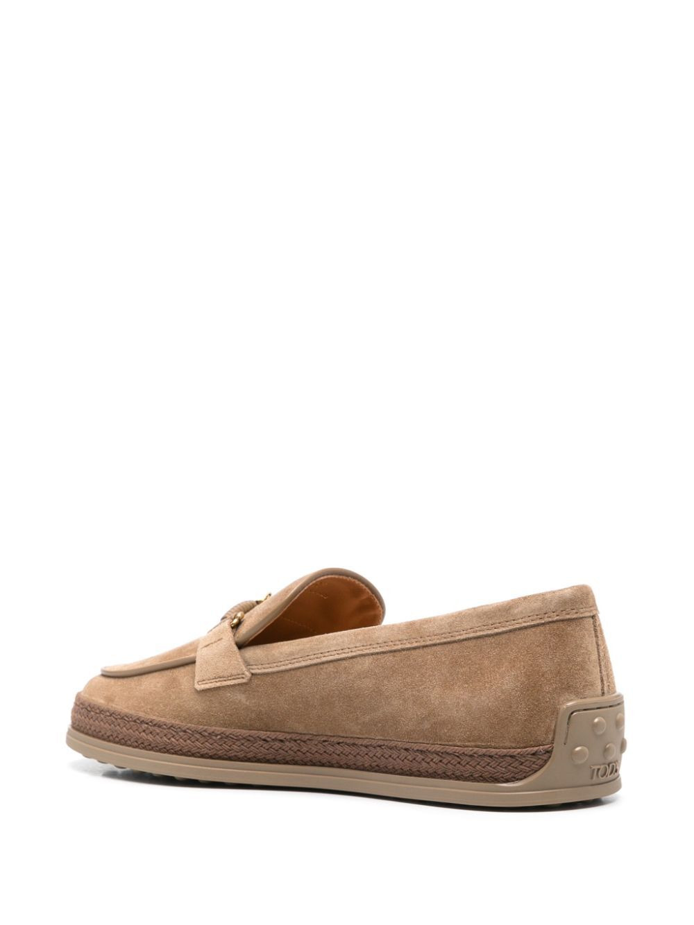 Tod's Women Cord Weaving T Ring Suede Loafers - 3