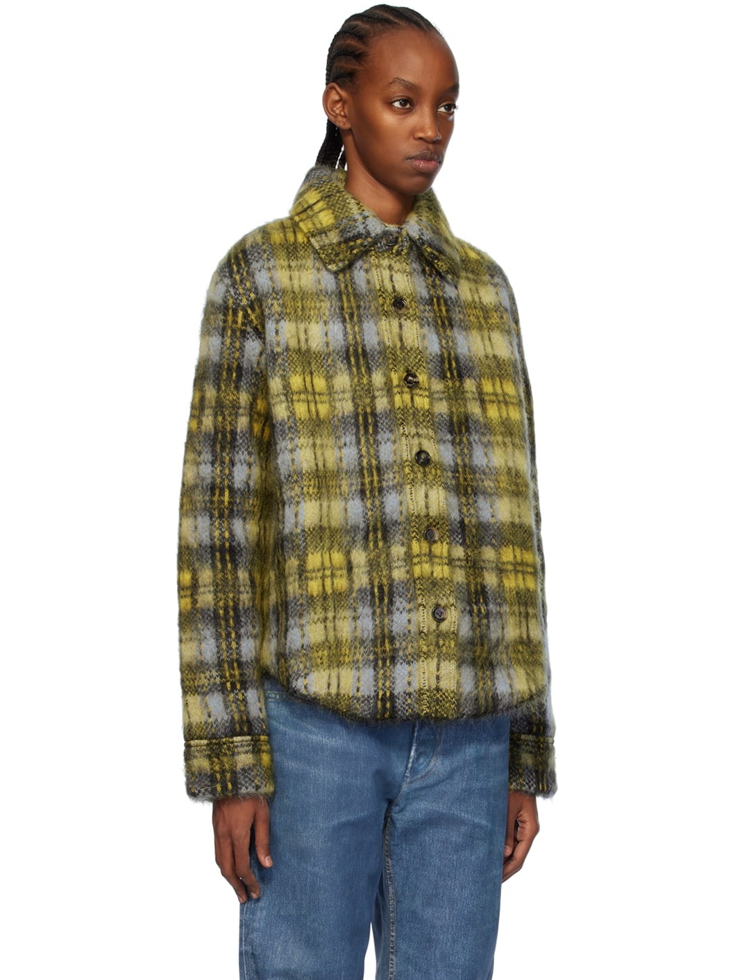Yellow & Gray Brushed Jacket - 2