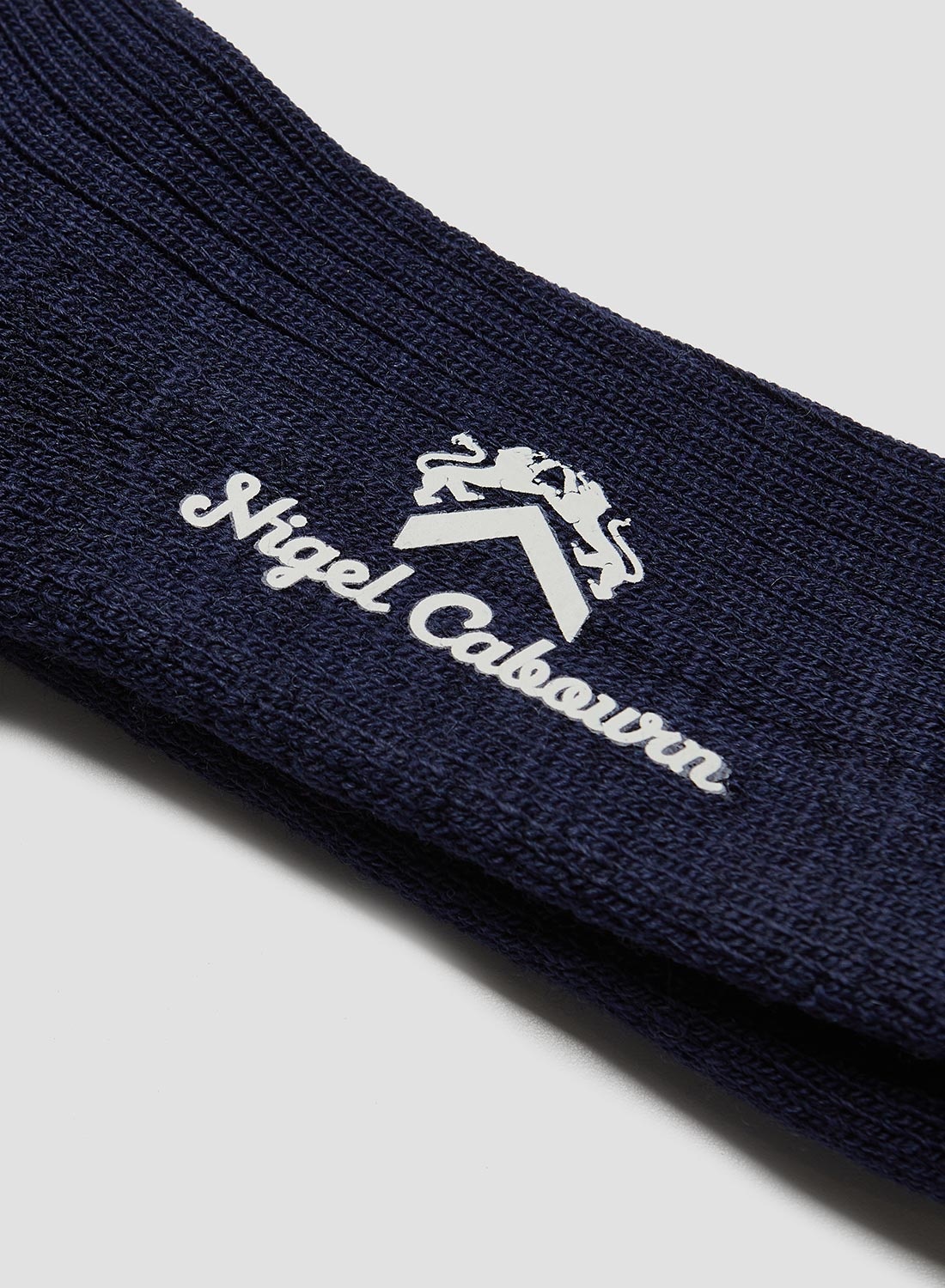 Ribbed Wool Crew Sock in Navy - 3