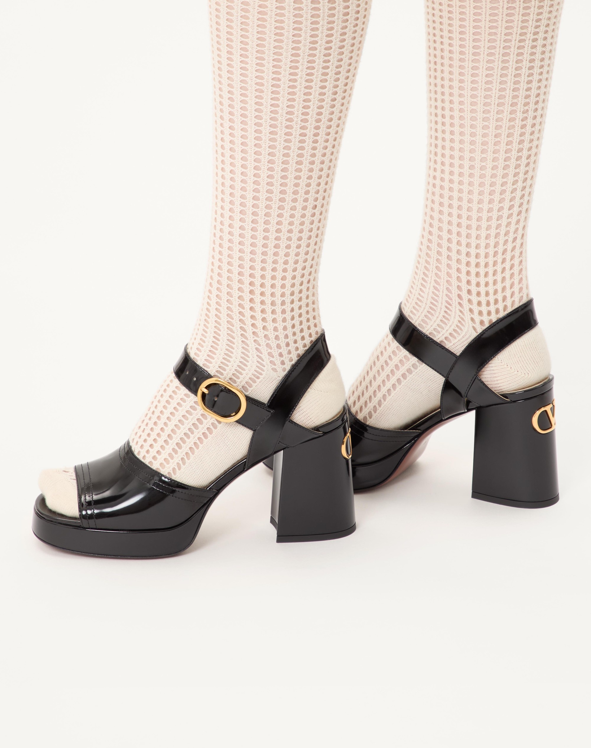 FAWCETTE PLATFORM SANDAL IN POLISHED CALFSKIN 100MM - 2