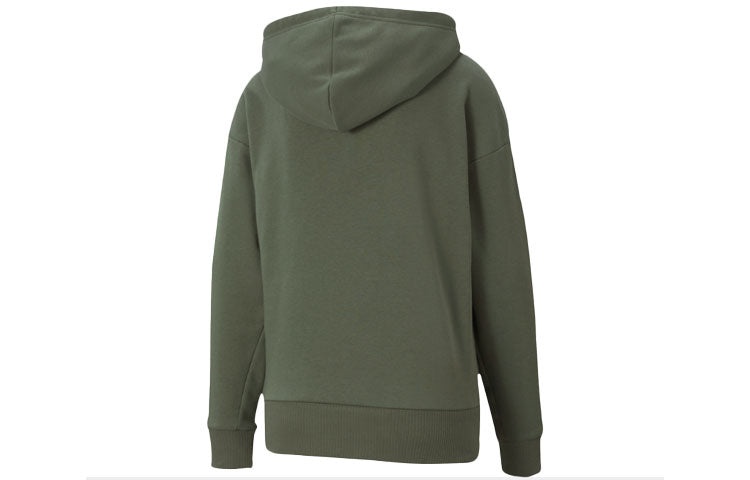 (WMNS) PUMA Classics Logo Hoodie 'Olive Green White' 599197-64 - 2