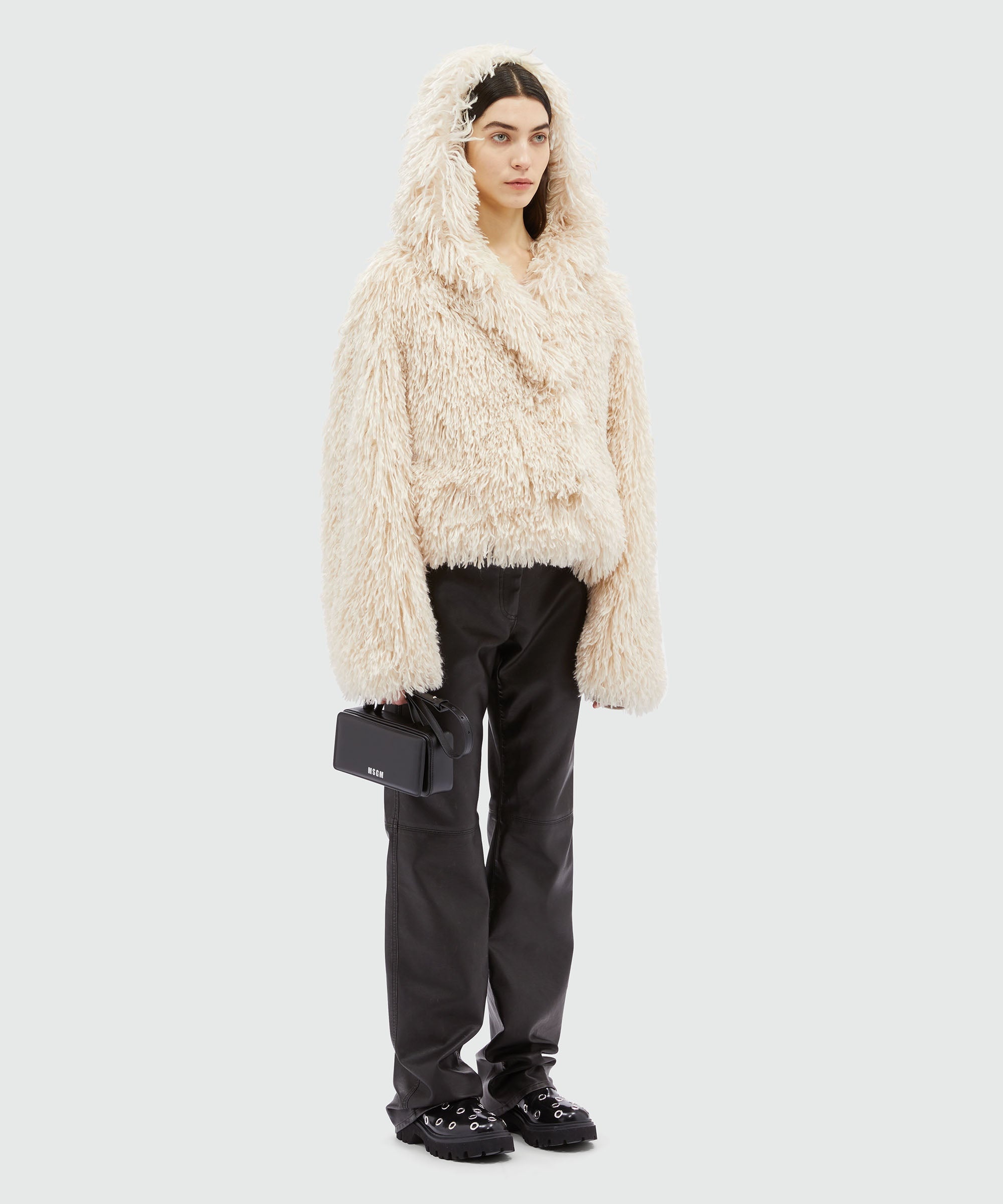 Hooded faux-fur jacket - 4