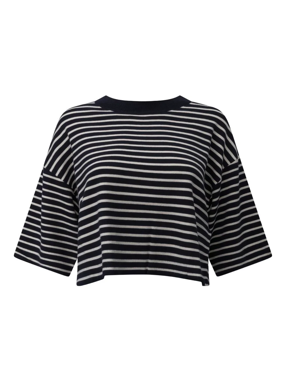 striped-pattern crop T-shirt - 1