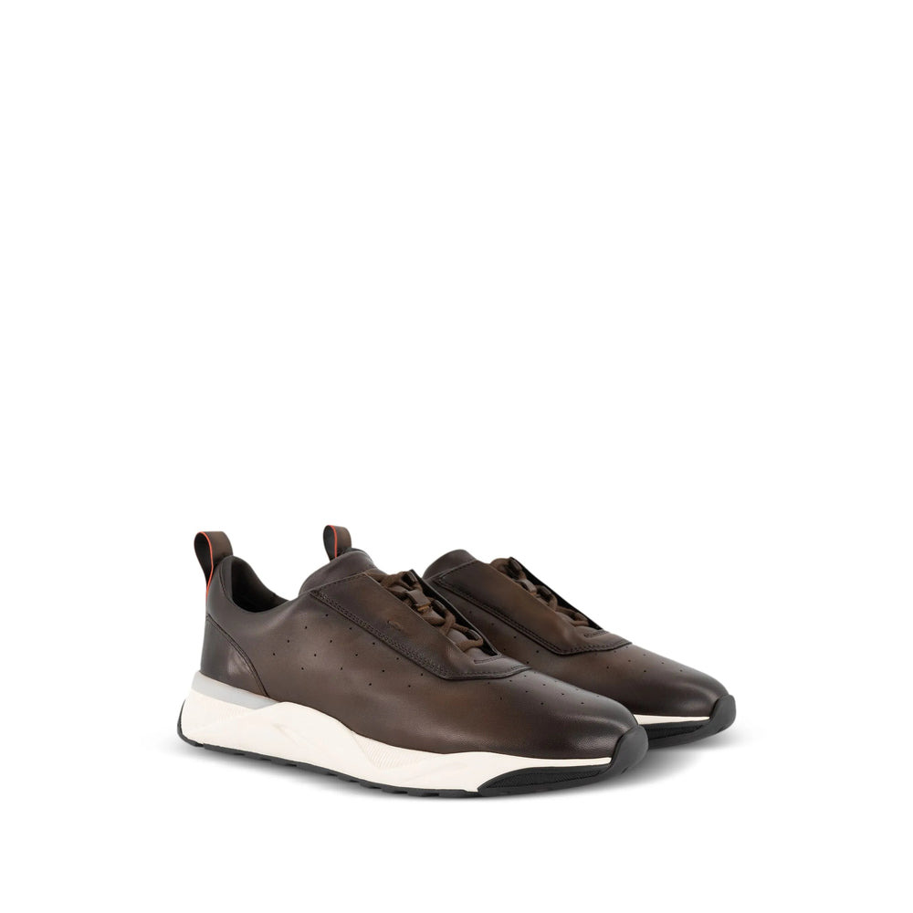 Santoni Brown Trainers - Low-Tops Men - 4