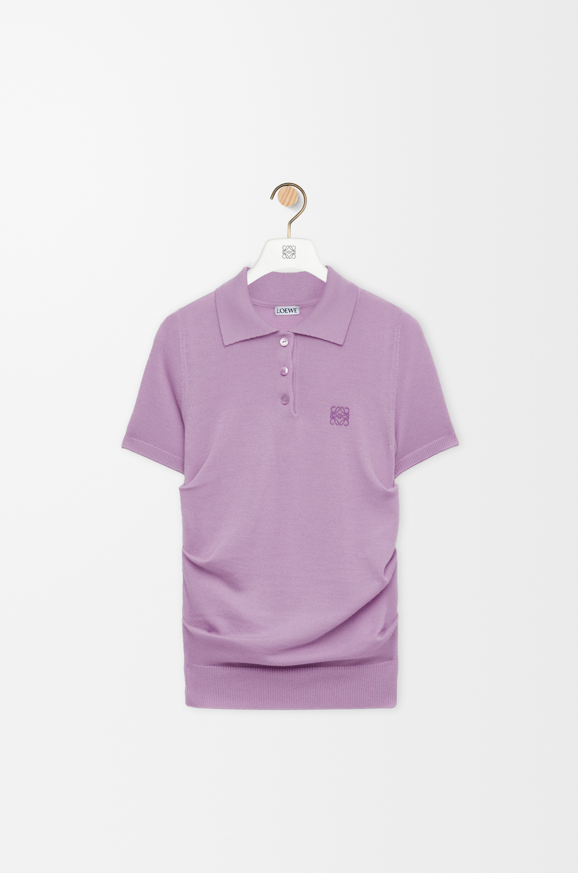 Loewe Short sleeve polo sweater in cashmere and silk