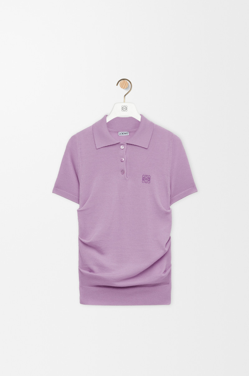 Short sleeve polo sweater in cashmere and silk 1