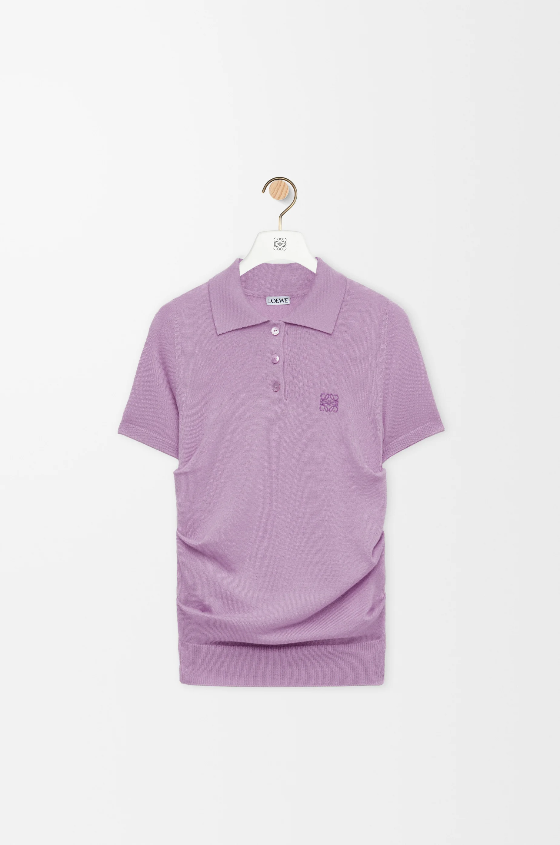 Short sleeve polo sweater in cashmere and silk - 1