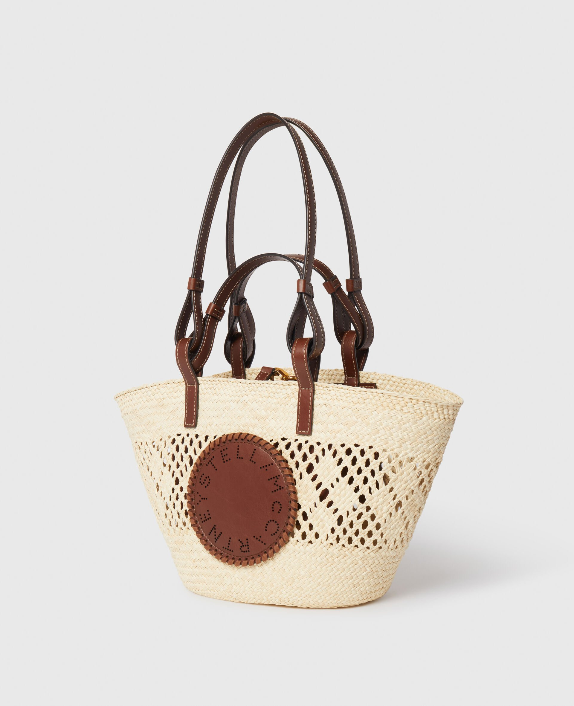 Logo Raffia Crochet Medium Tote Bag - 3