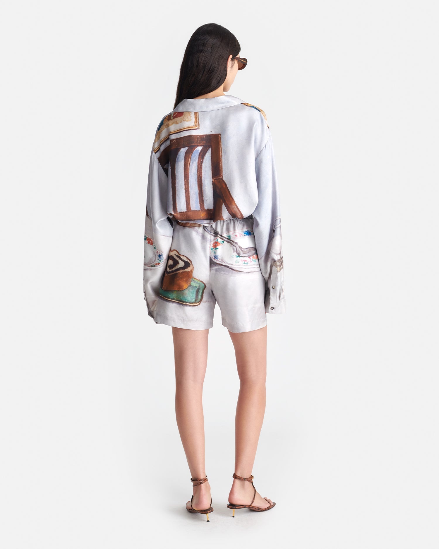 Printed Silk Twill Shorts - 3