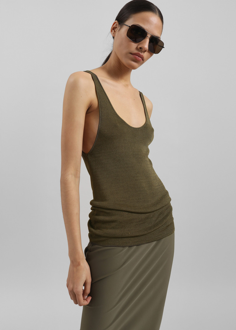 Rivo Knit Tank Top - Khaki 4