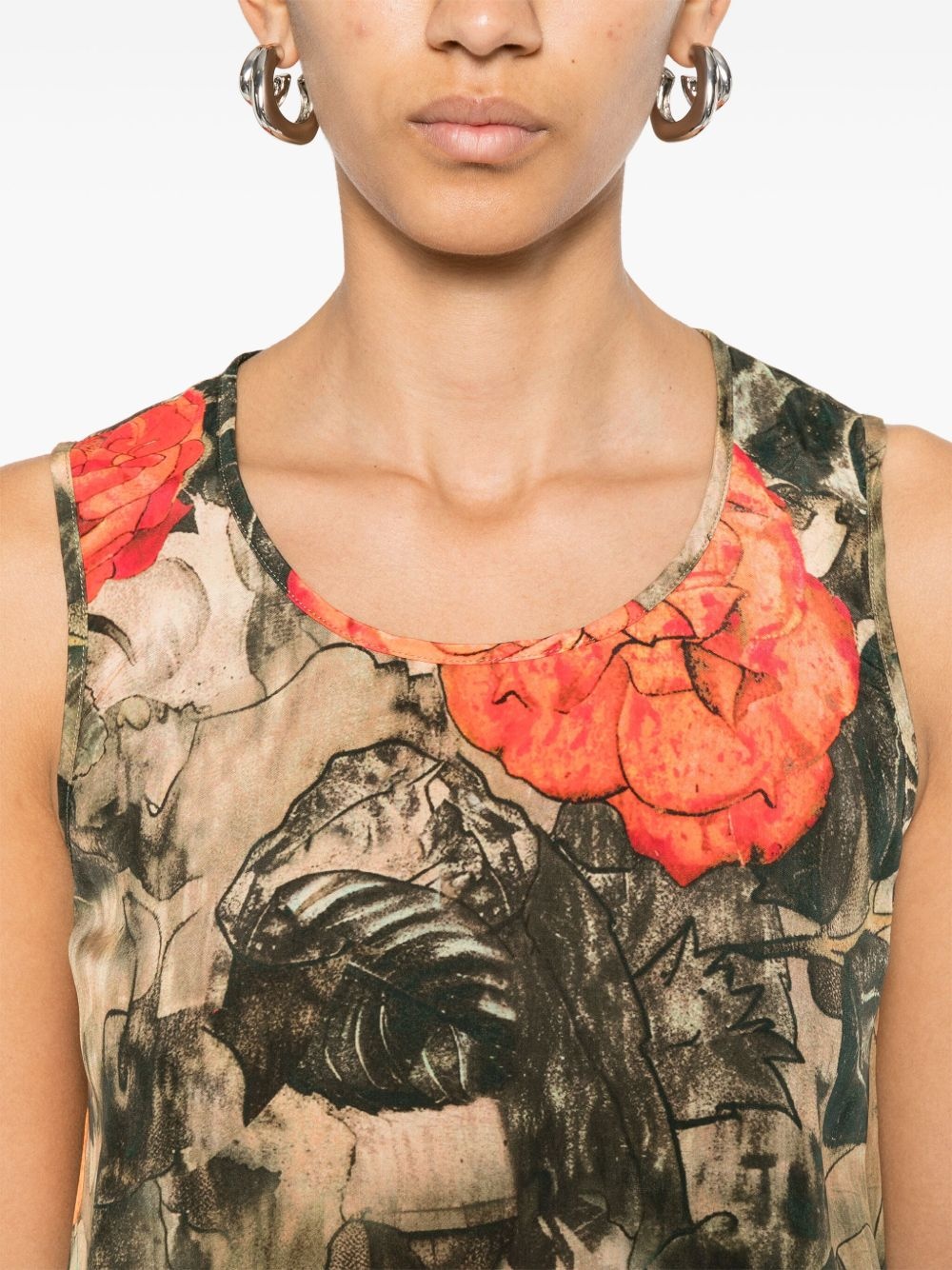 floral-print midi dress - 5