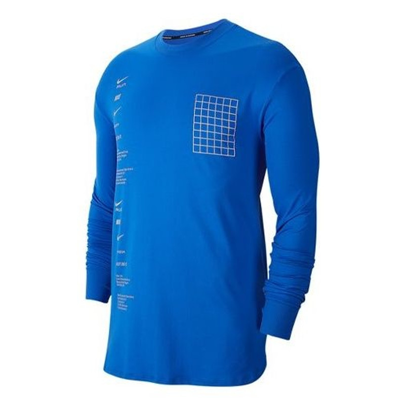 Nike Alphabet Pattern Printing Sports Long Sleeves Blue BQ8183-405 1