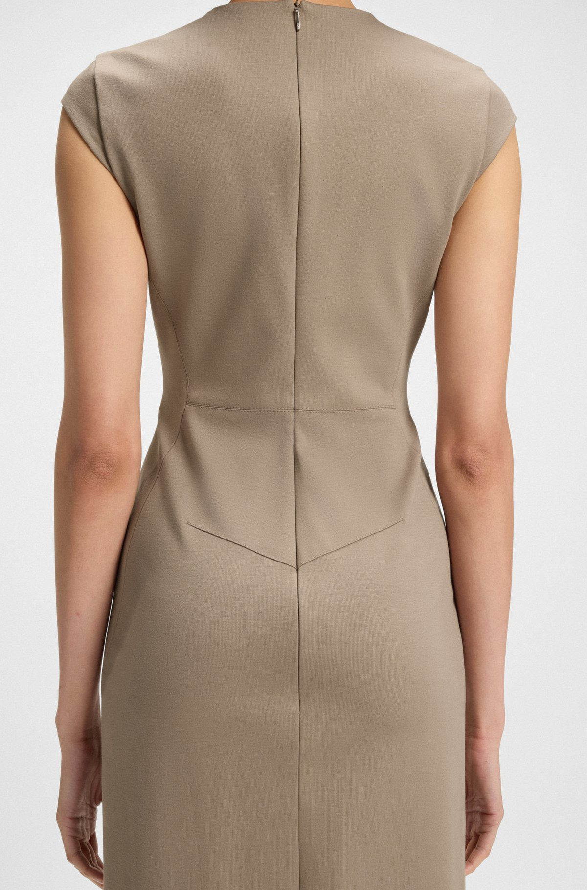 CAP-SLEEVE DRESS IN STRETCH FABRIC - 6