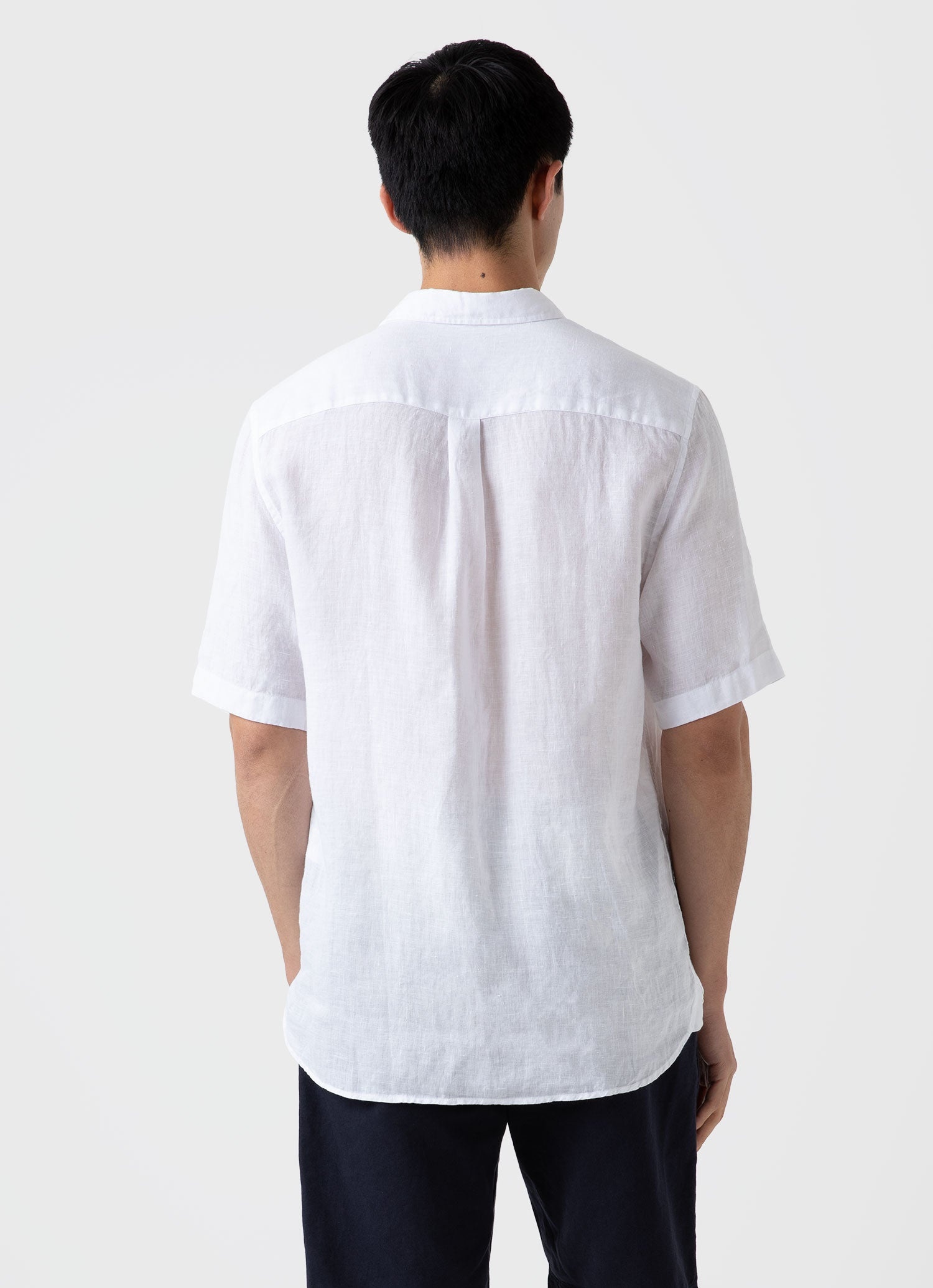 Short Sleeve Linen Shirt - 5