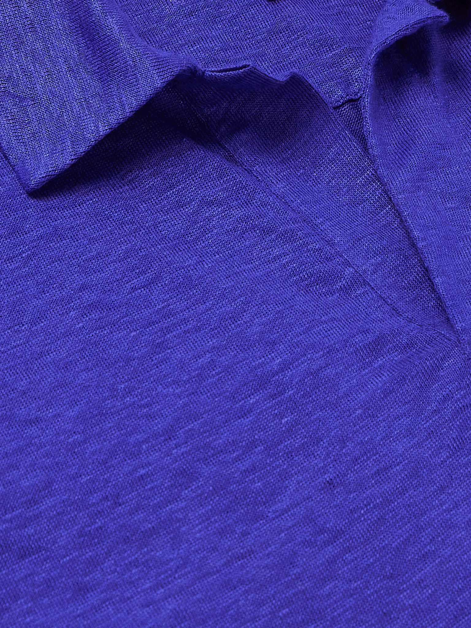 Pyramid Linen-Jersey Polo Shirt Blue - 4