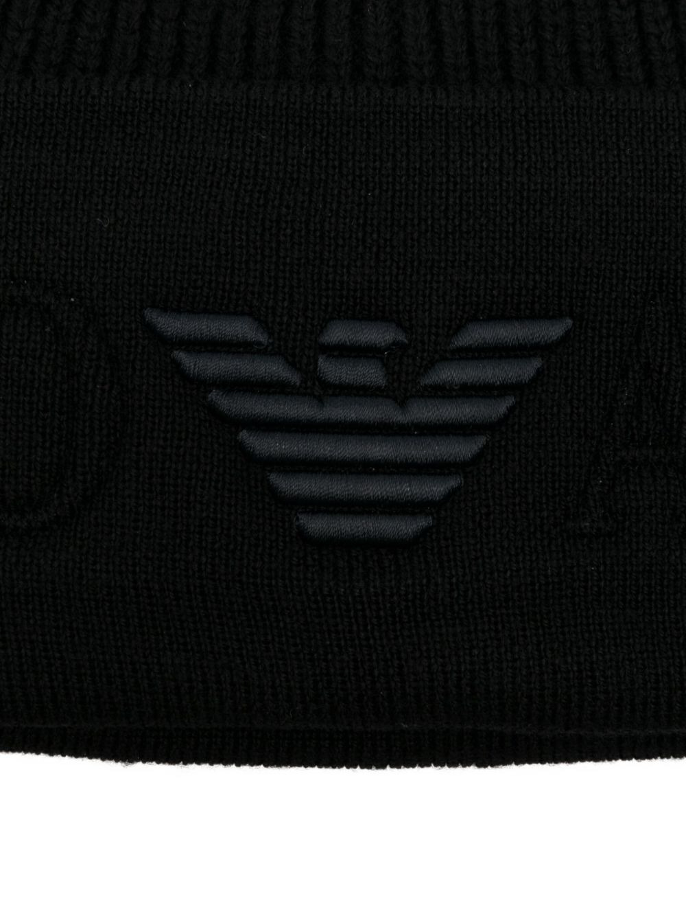 logo-embroidered ribbed beanie - 2
