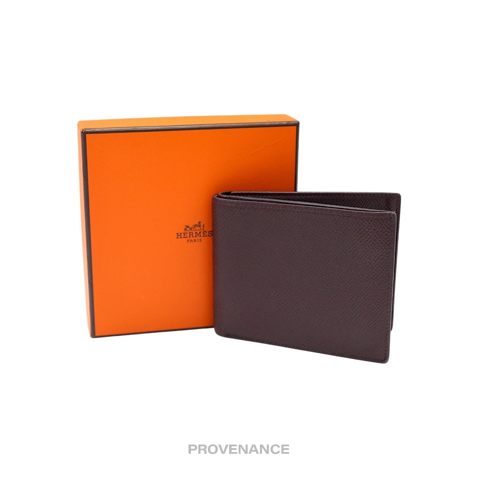 Hermes Citizen Twill Compact Wallet - Bordeaux Epsom - 1