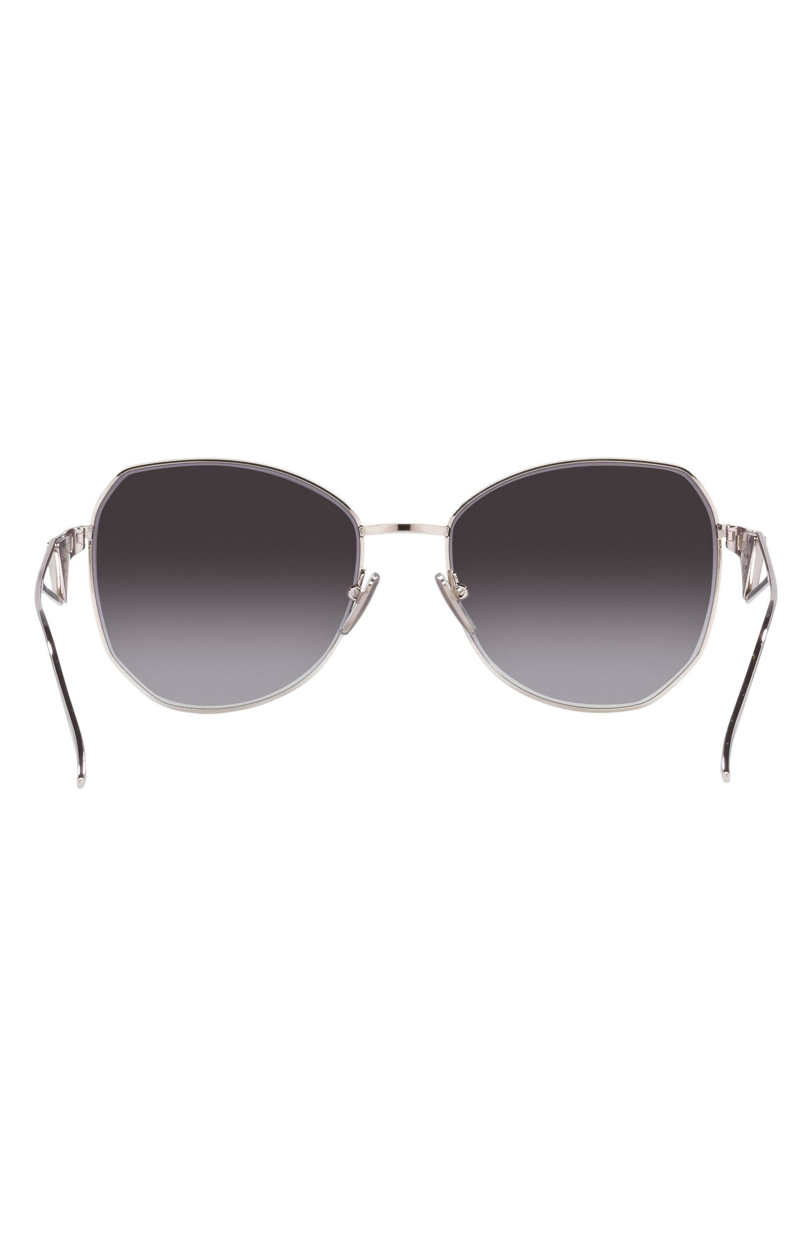 Prada 57mm Gradient Round Sunglasses in Grey Gradient at Nordstrom - 4