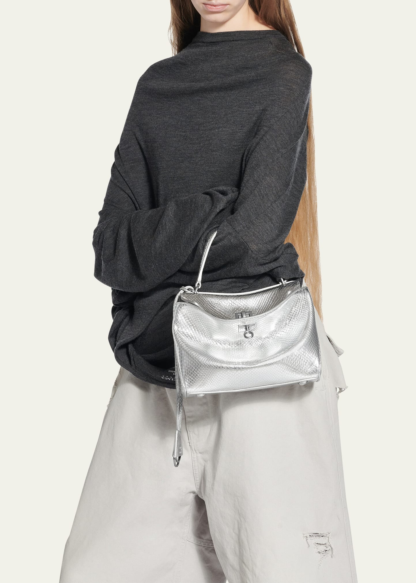 Rodeo Mini Python-Embossed Leather Crossbody Bag - 2