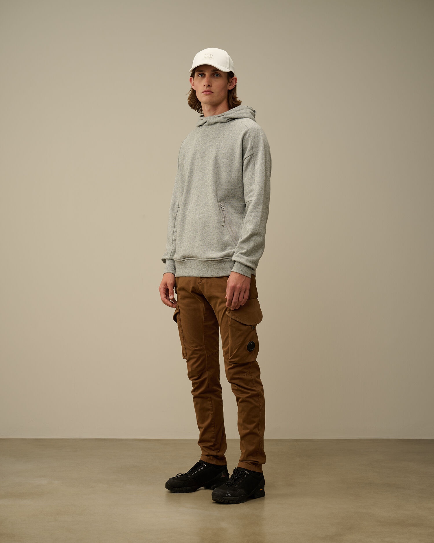 Diagonal Raised Fleece Goggle Hooded Sweatshirt - 6
