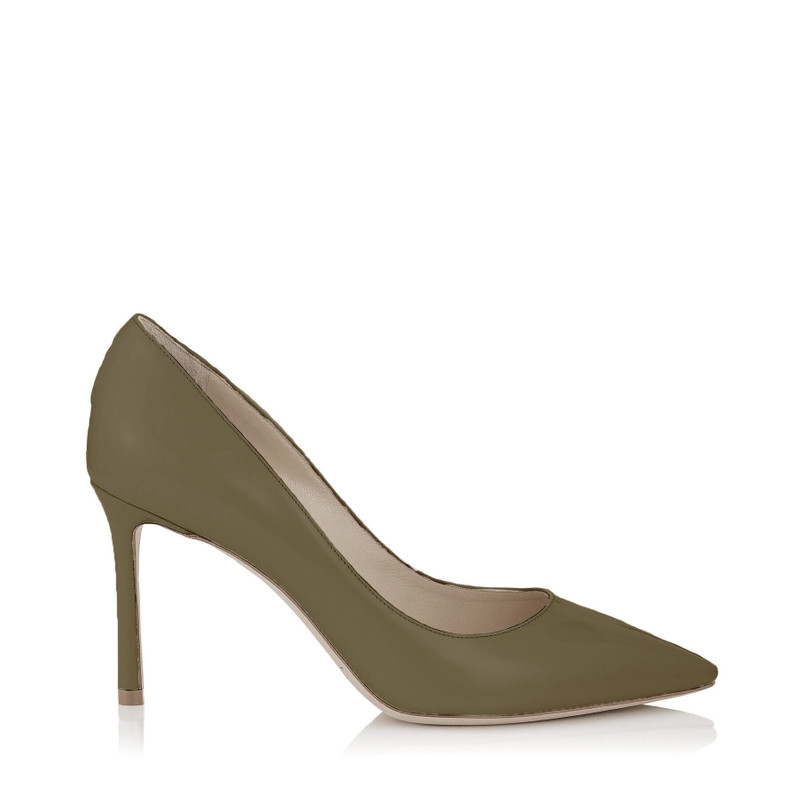 Romy 85 Caper Green Patent Leather Pumps 1