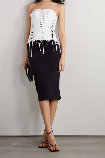 Dolce & Gabbana Strapless lace-up cotton-blend gabardine bustier top outlook