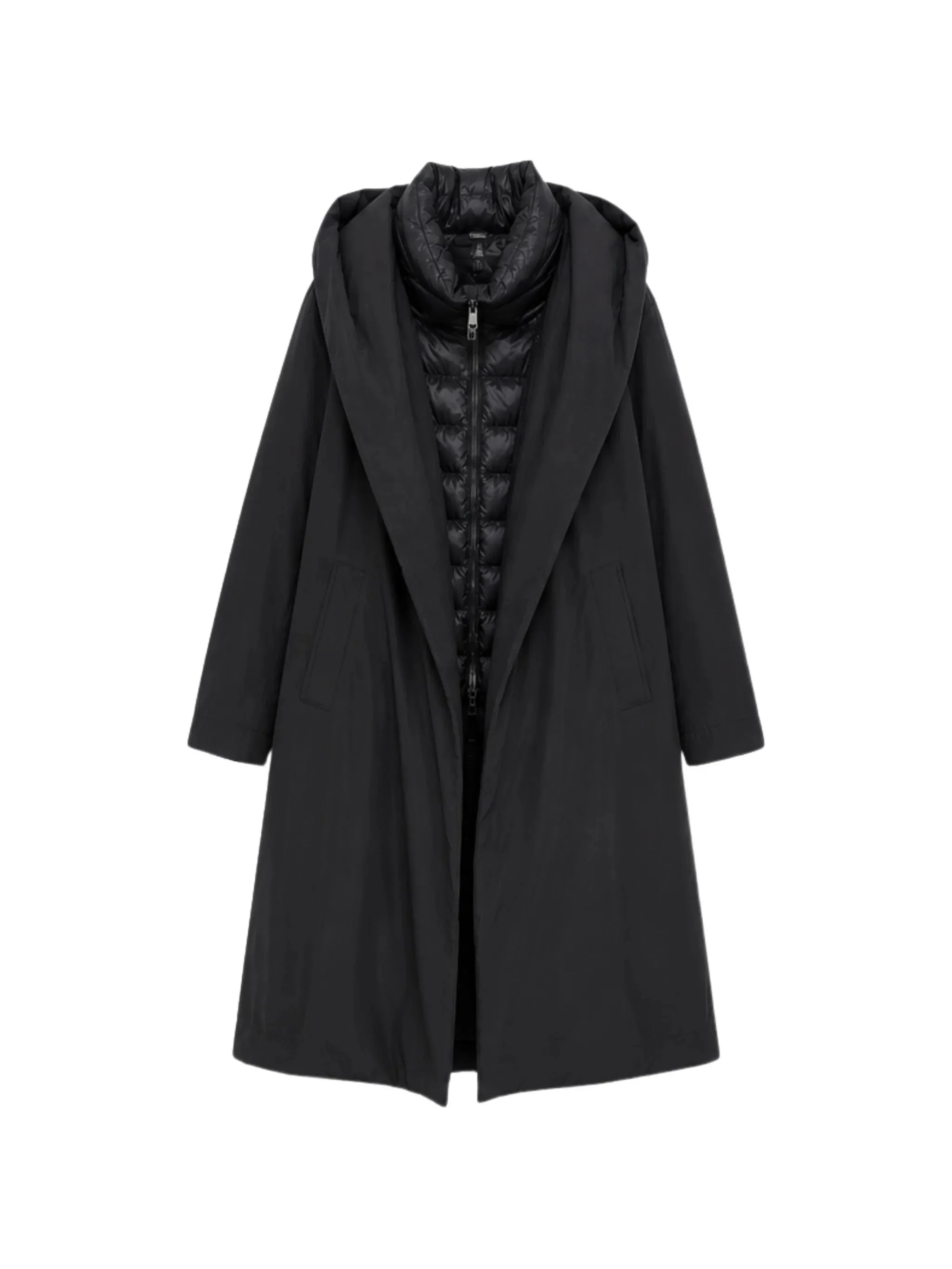 Herno Layered Hooded Coat - 1
