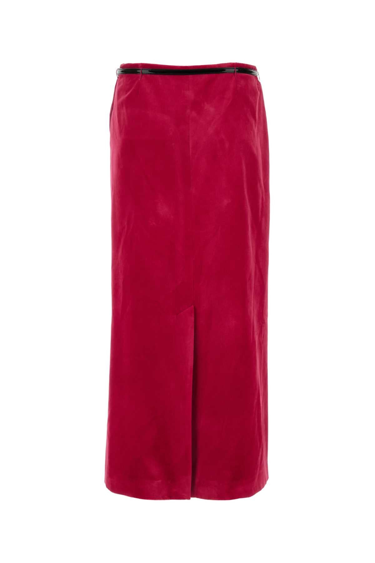 Gucci Women Fuchsia Velvet Skirt - 2