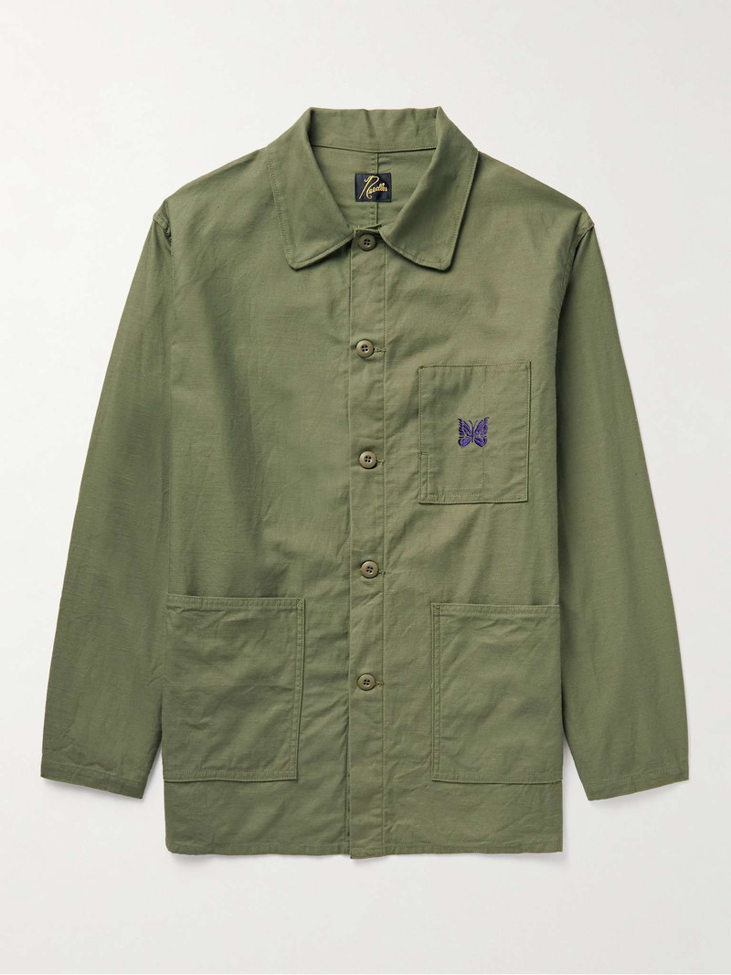 Logo-Embroidered Cotton Overshirt - 1