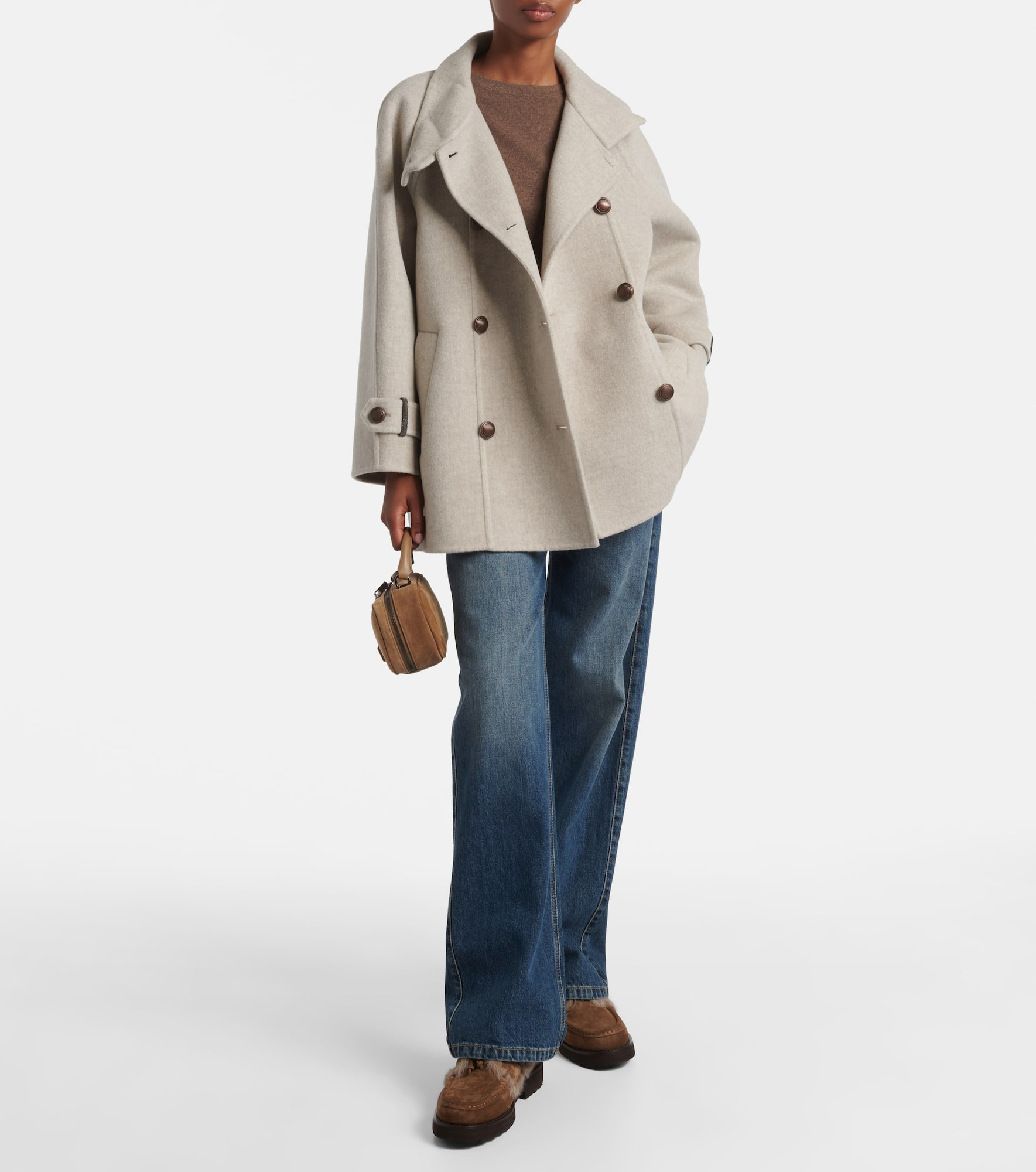 Double-breasted wool and cashmere coat - 2