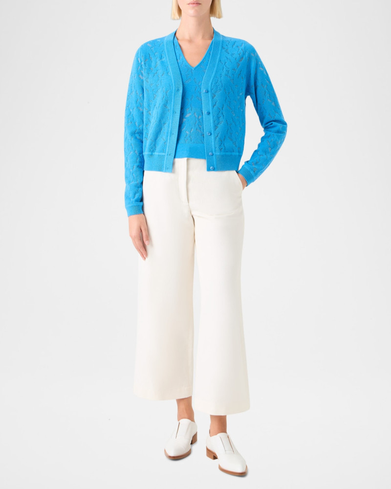 AKRIS Whitecaps Knit V-Neck Cardigan outlook
