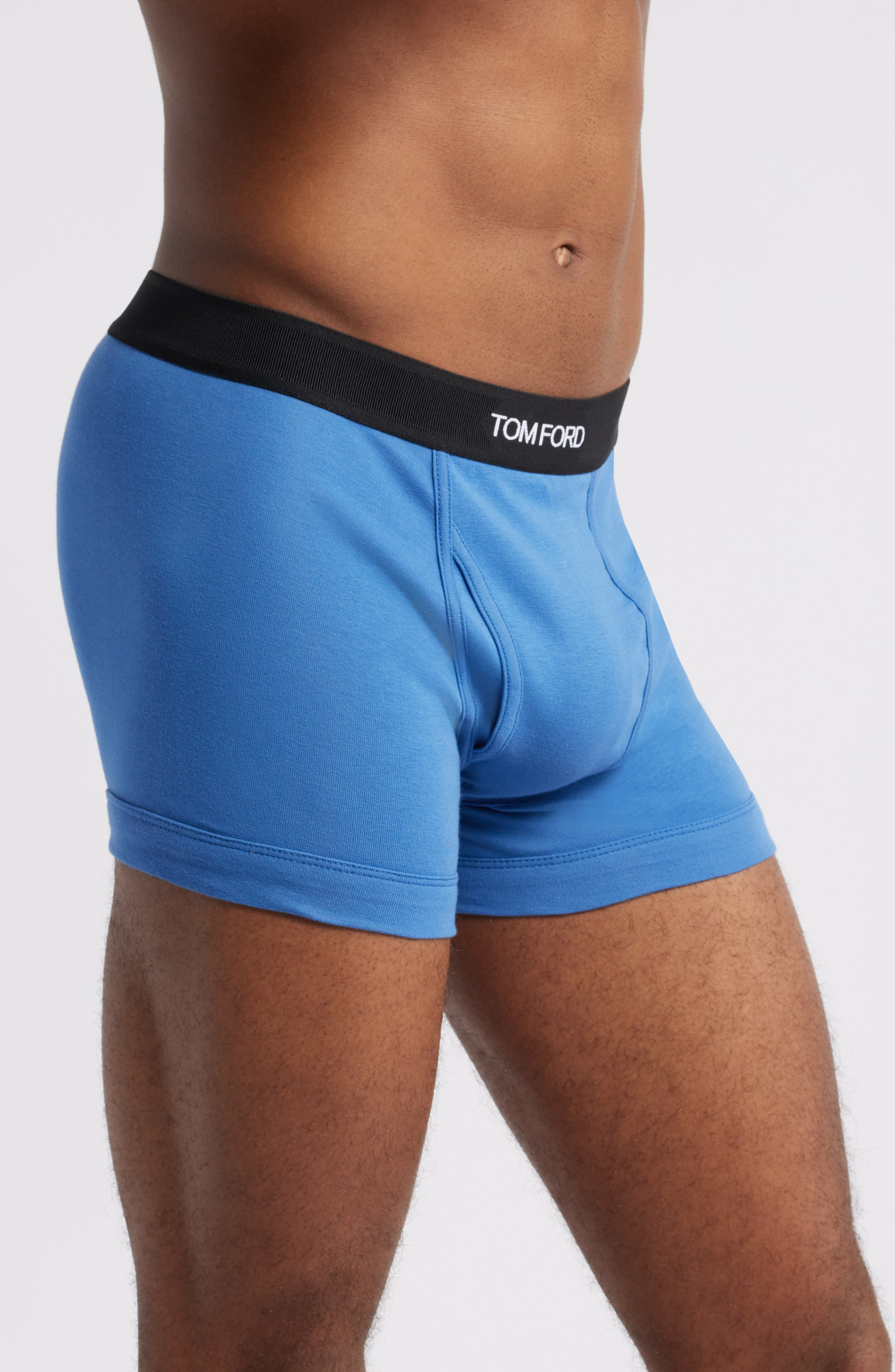 TOM FORD Cotton Stretch Jersey Boxer Briefs in Blue Navy Rigato at Nordstrom - 3