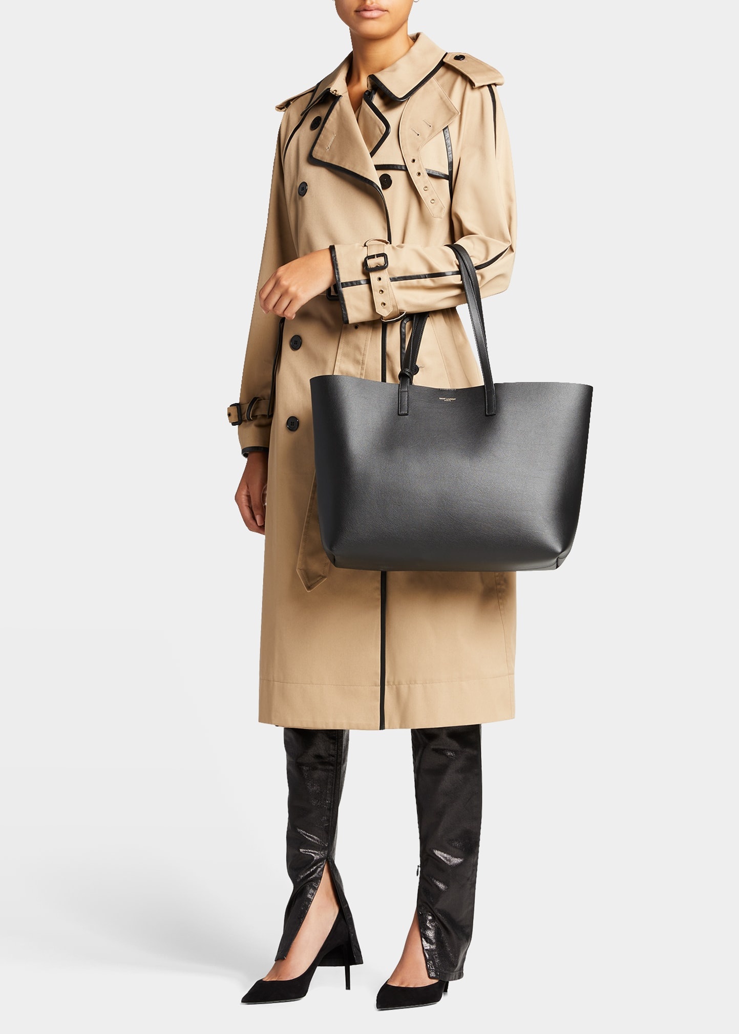Shopping Bag East-West Tote in Smooth Leather - 7