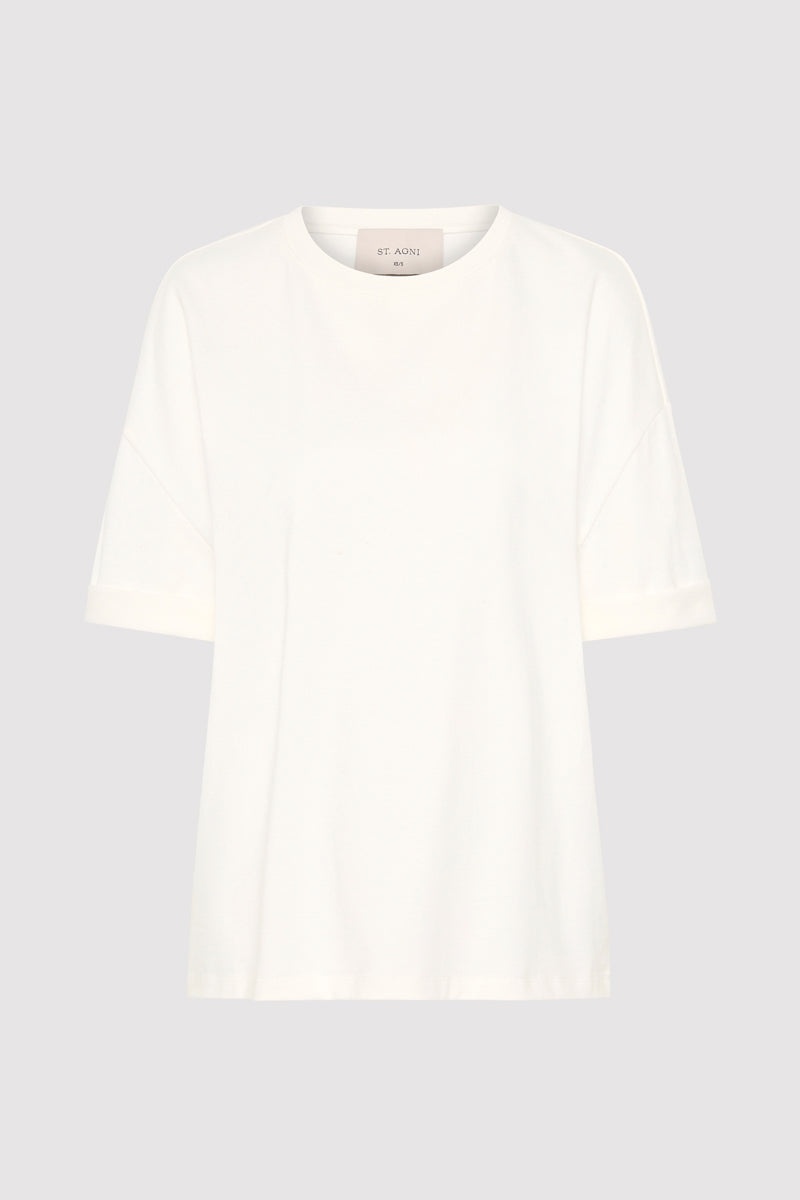 Organic Cotton Relaxed Tee - White - 1